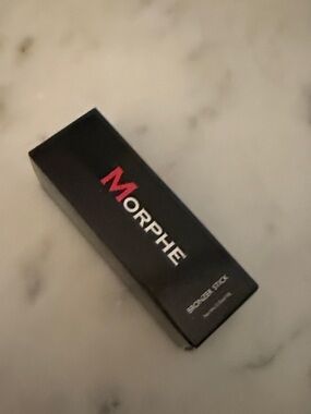 Morphe Black Bronzer Stick Packaging with Pink Logo Accent